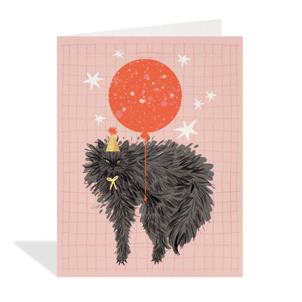 Balloon Cat Greeting Card