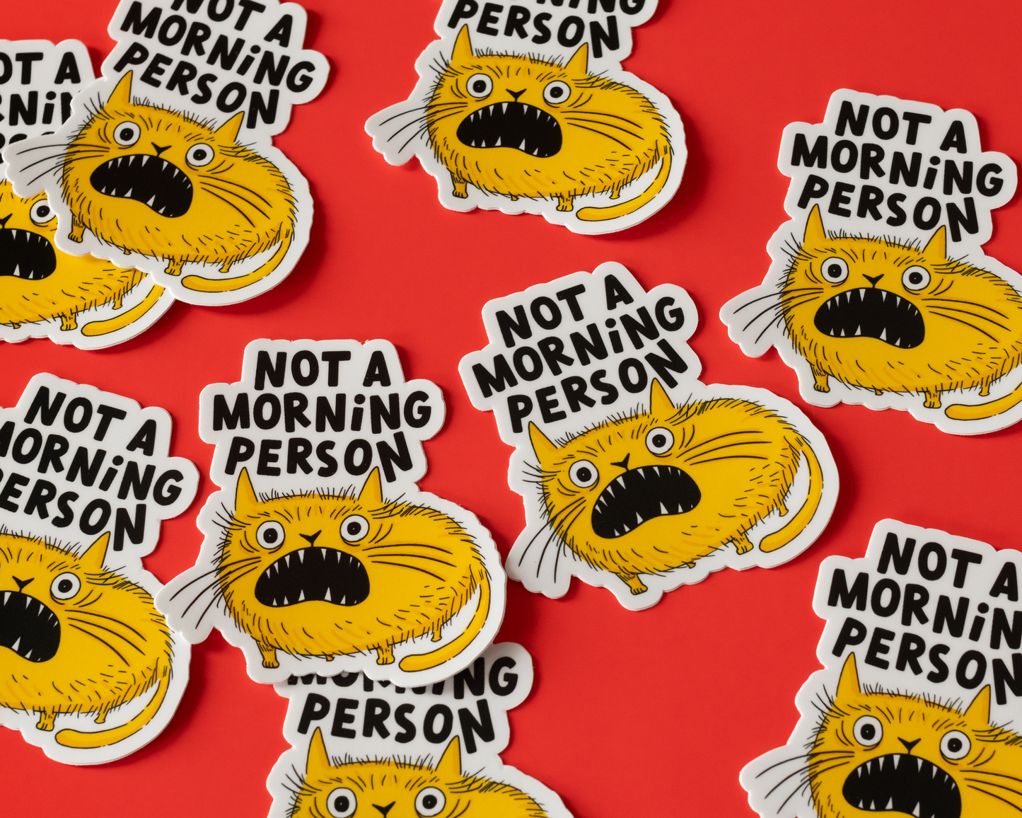 Not A Morning Person Cat Vinyl Sticker