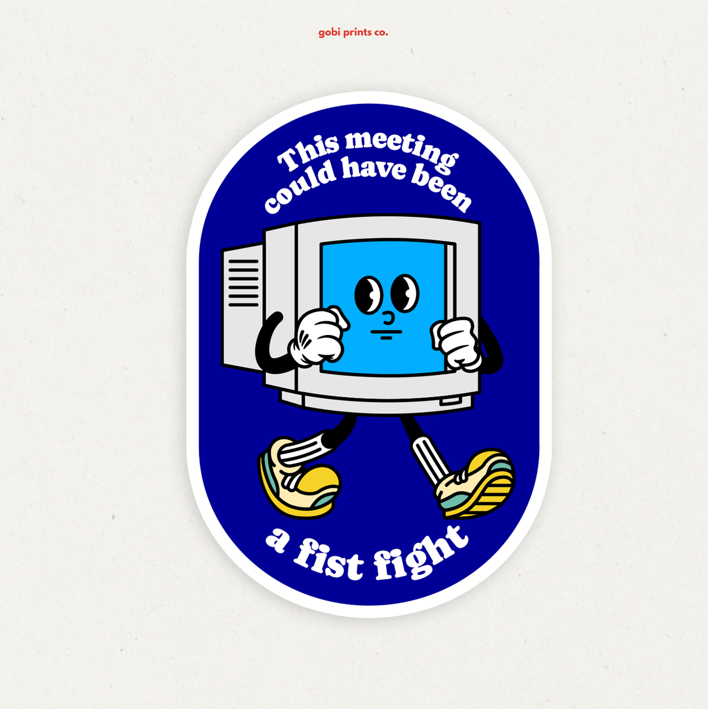Meeting Fist Fight Sticker