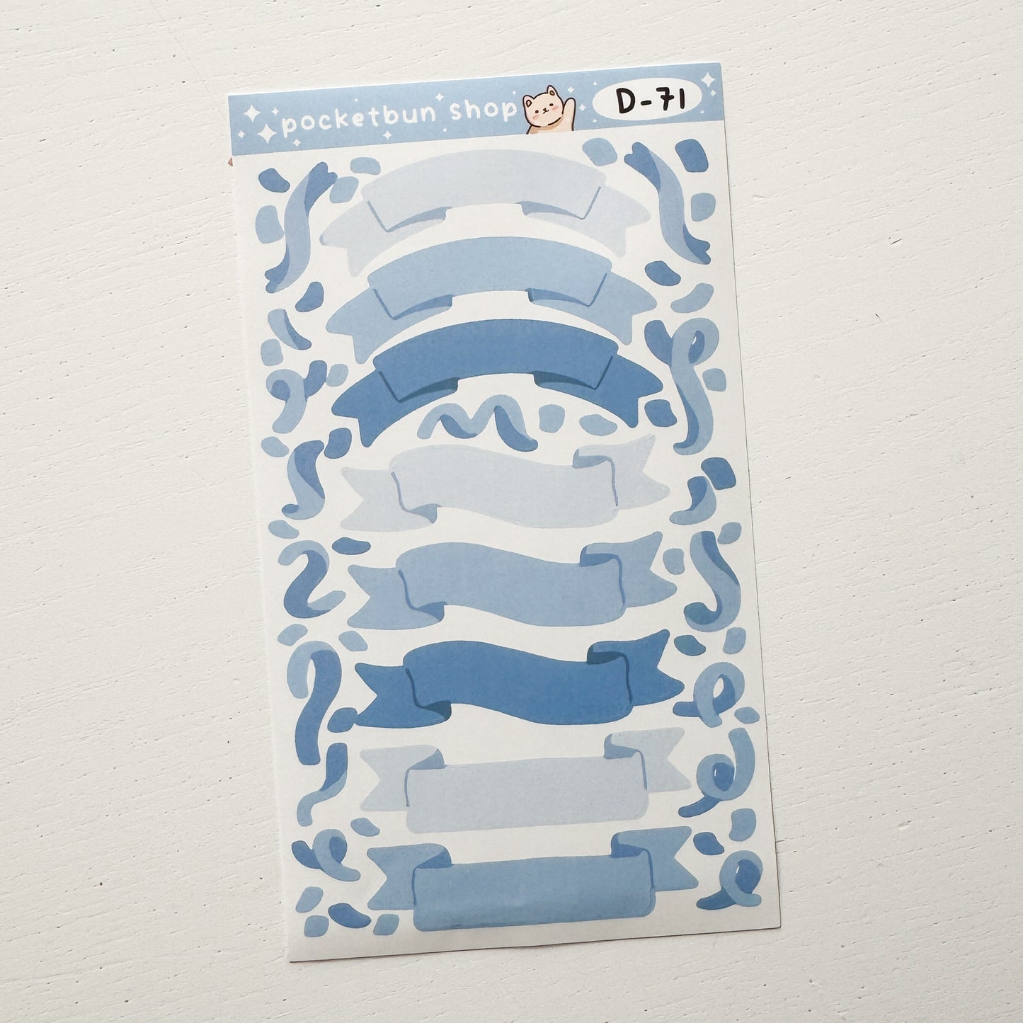 Blue Banner Vinyl Sticker Sheet