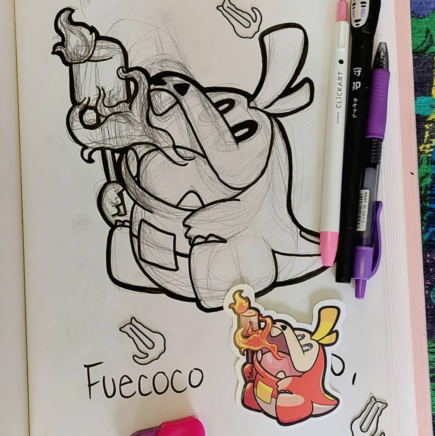 Fuecoco Fanart Sticker
