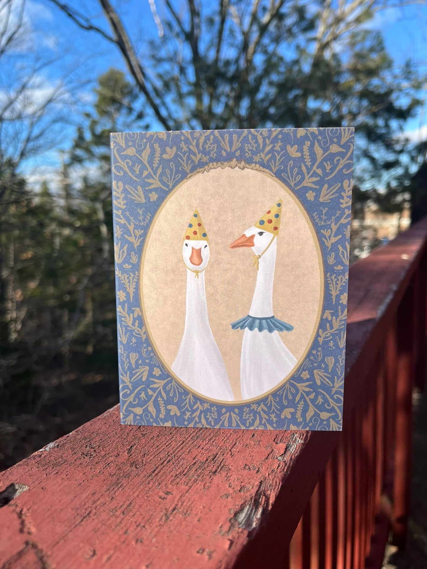 Victorian Geese Birthday Card