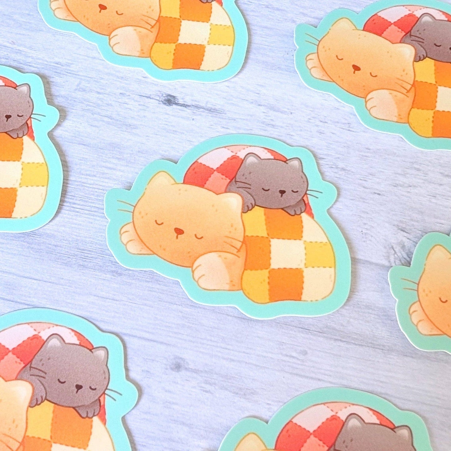 Cats in Blankets Sticker