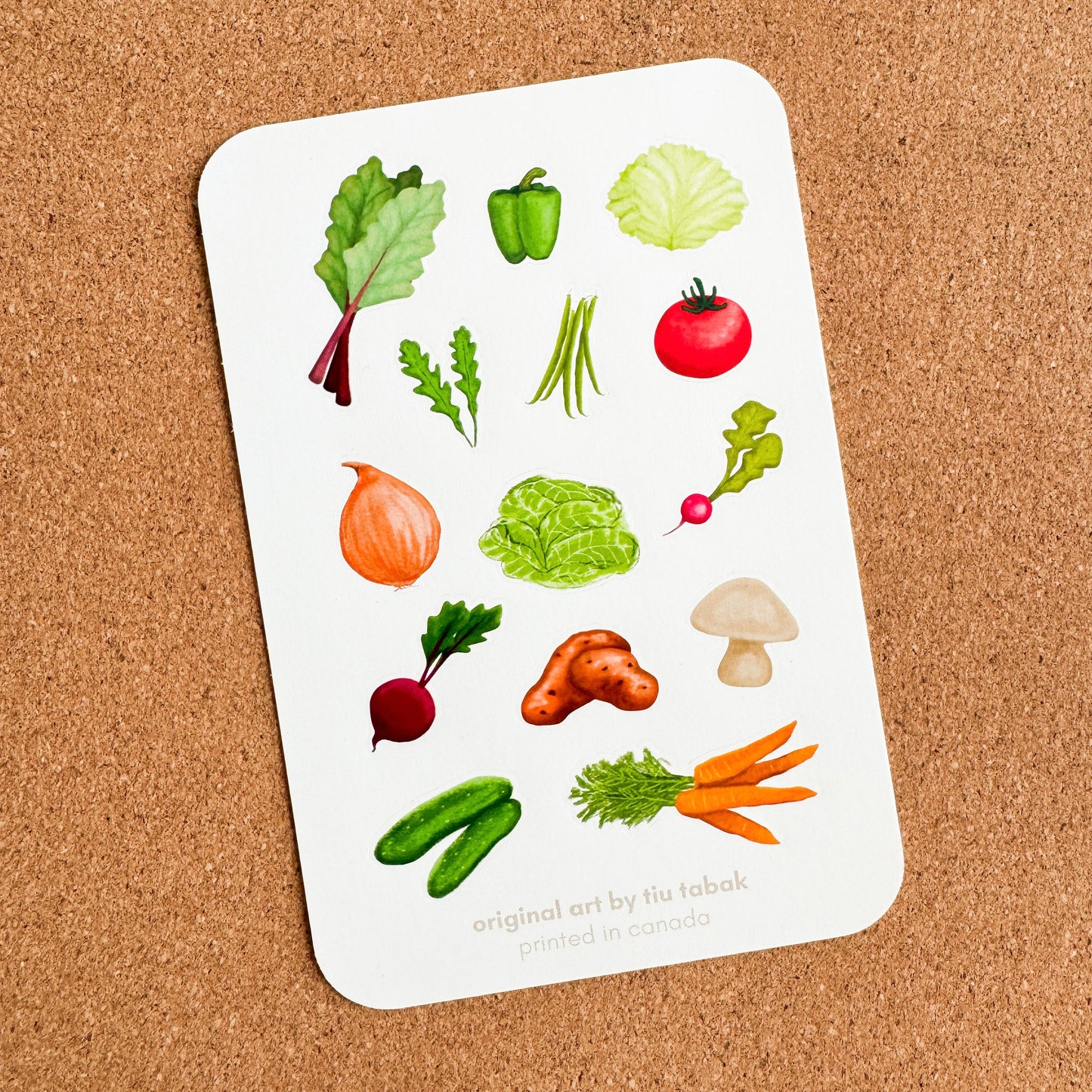 Garden Vegetables 4x6 Vinyl Sticker Sheet
