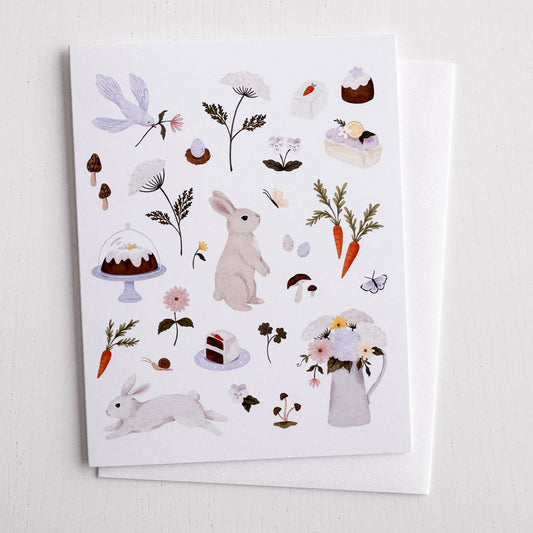 Springtime Rabbits Greeting Card