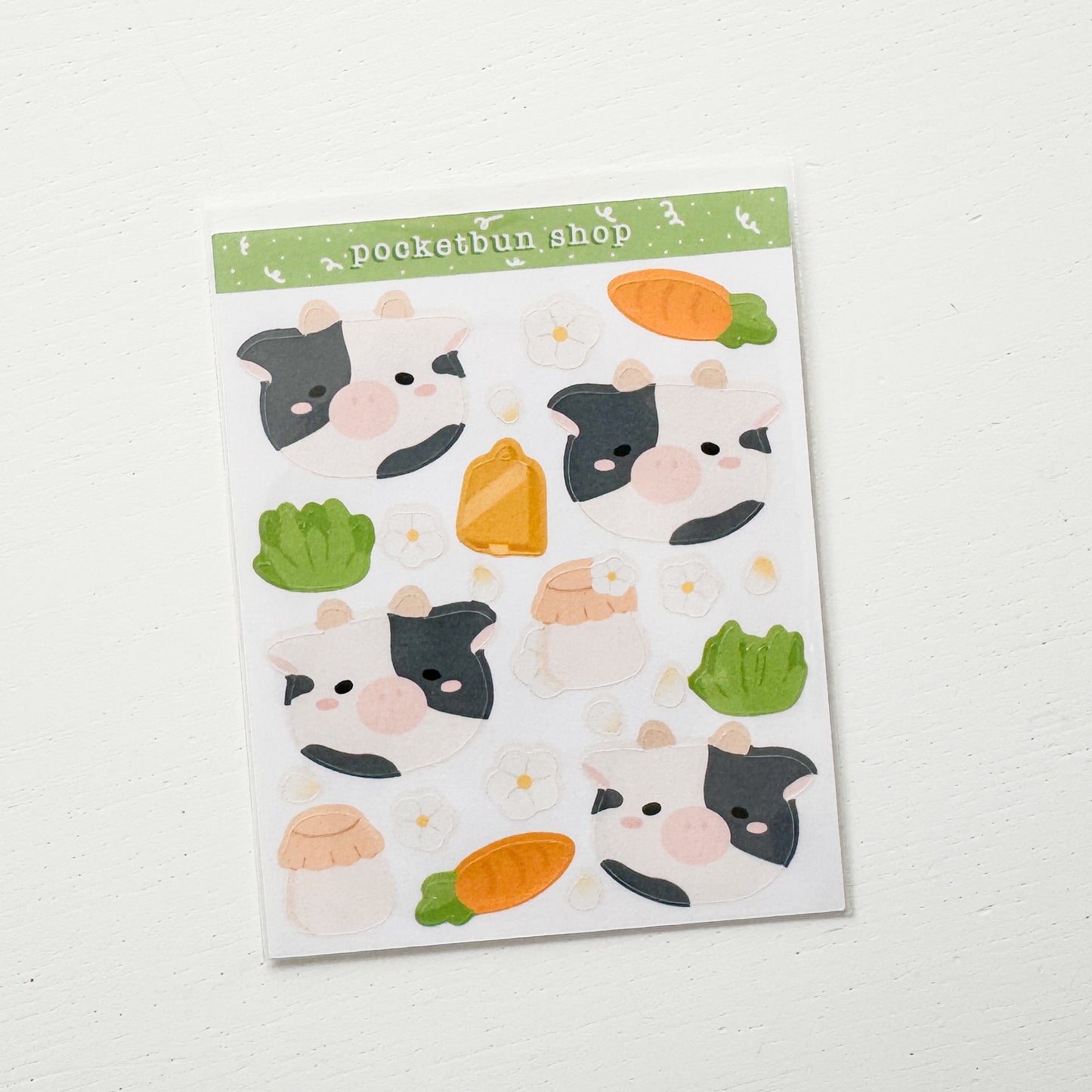 Daisy Cow Paper Mini Sticker Sheet
