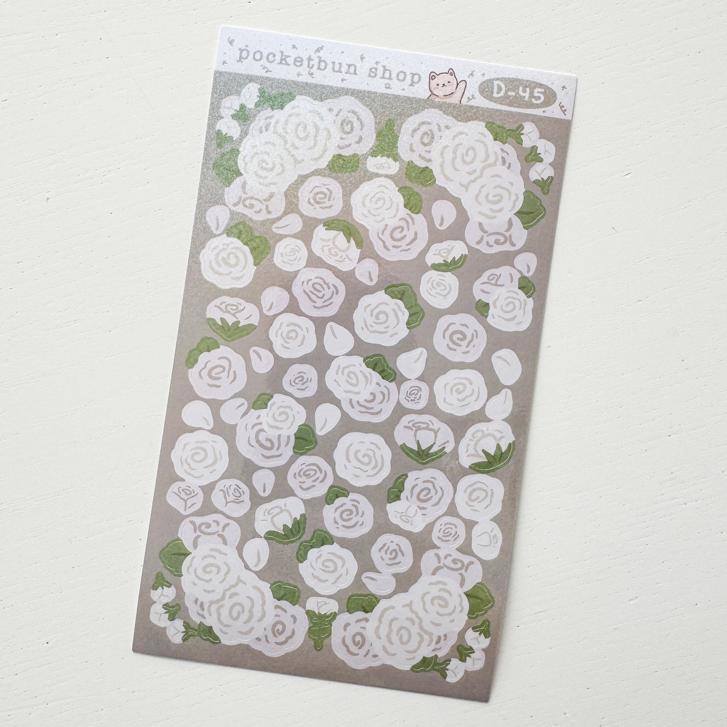 White Roses Vinyl Sticker Sheet