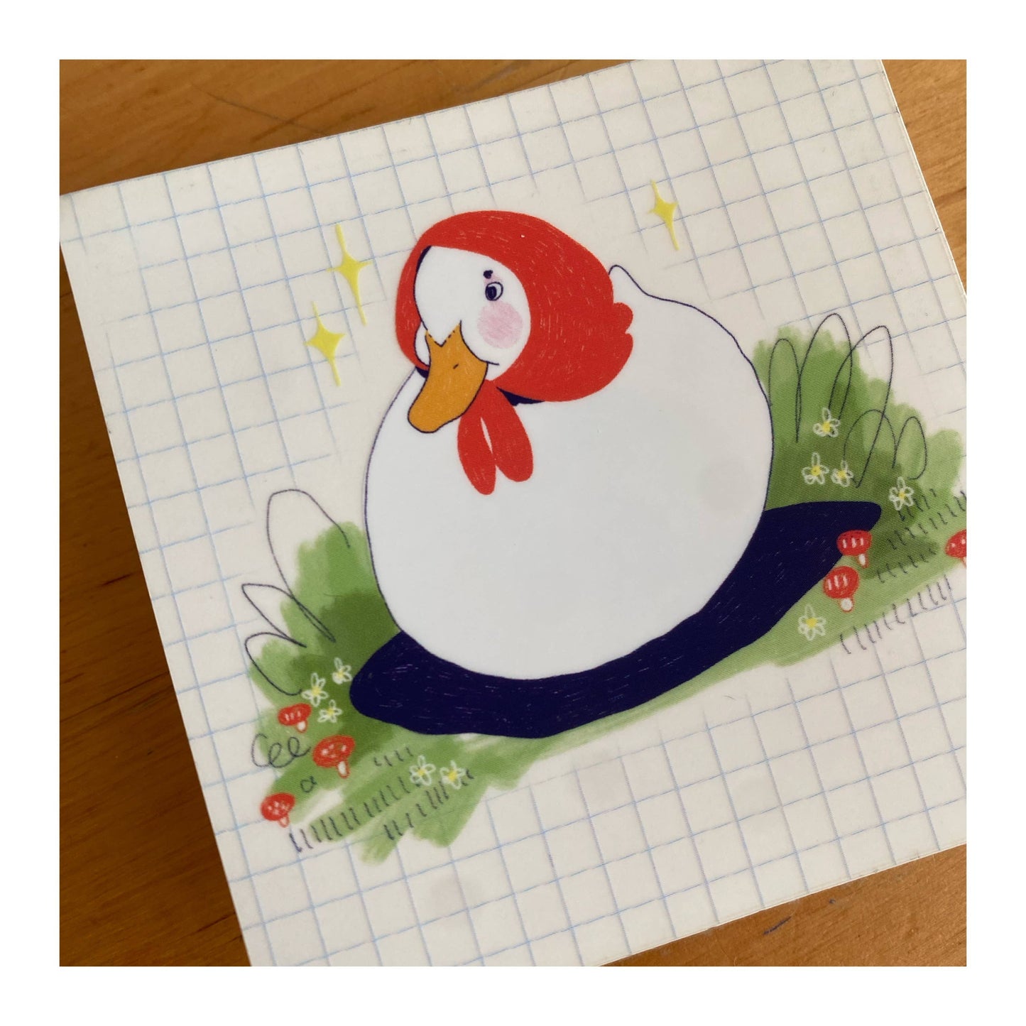 Babushka Duck Transparent Sticker