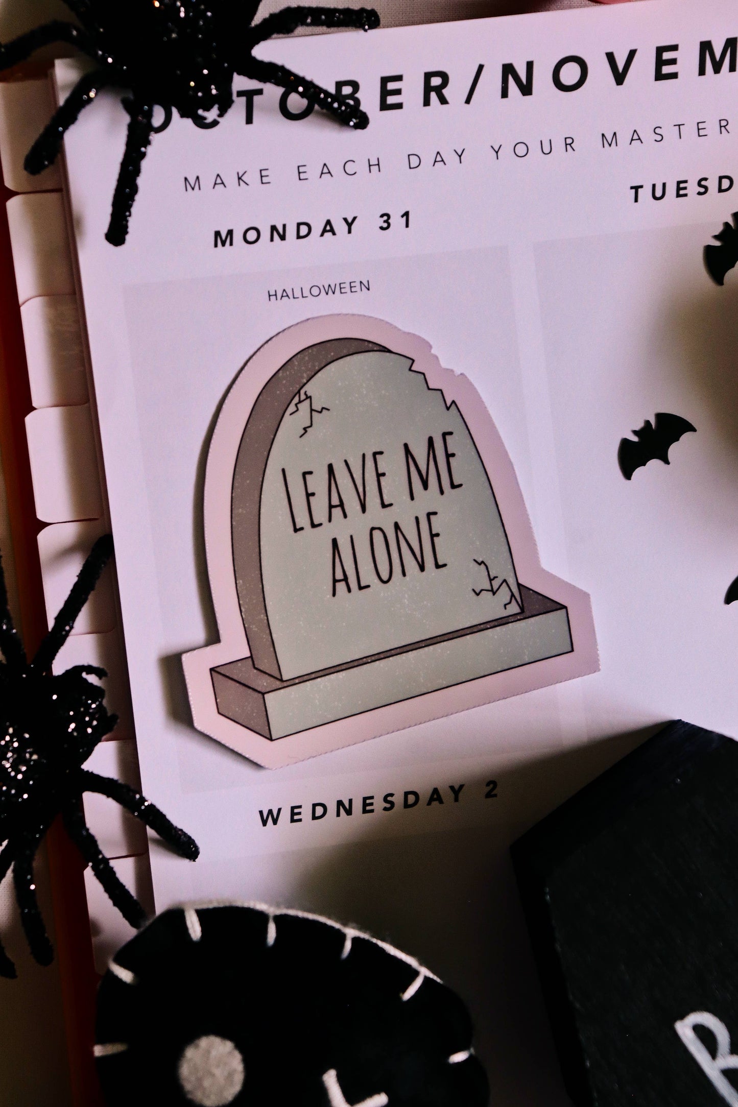 Leave Me Alone Tombstone Glossy Sticker