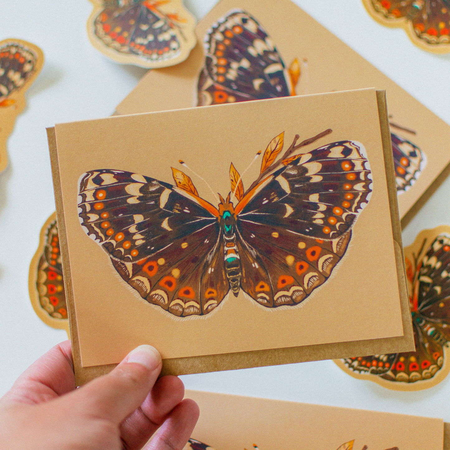 Field Crescent Butterfly Greeting Card