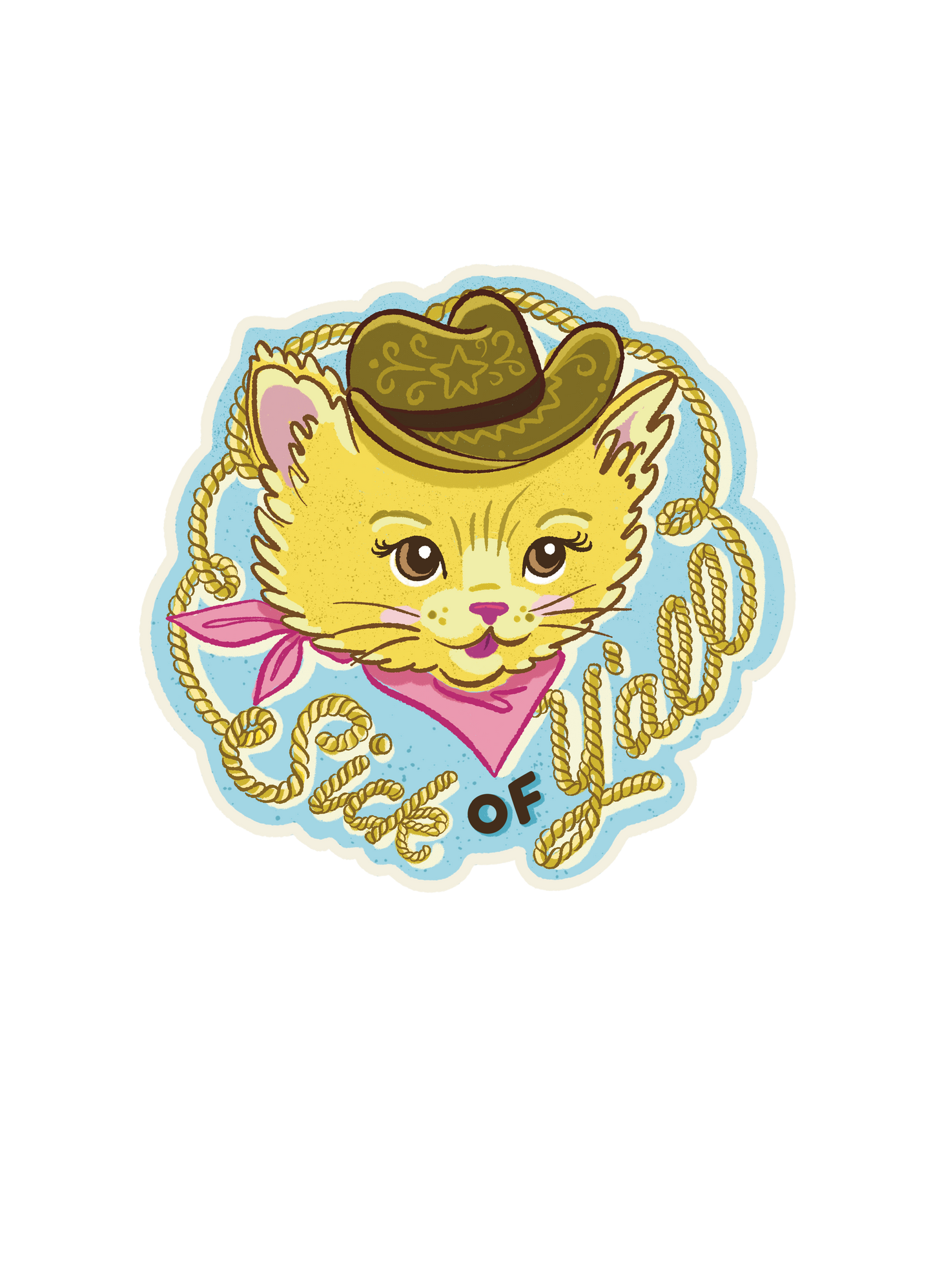 Sick of Y'all Cowboy Kitten Sticker