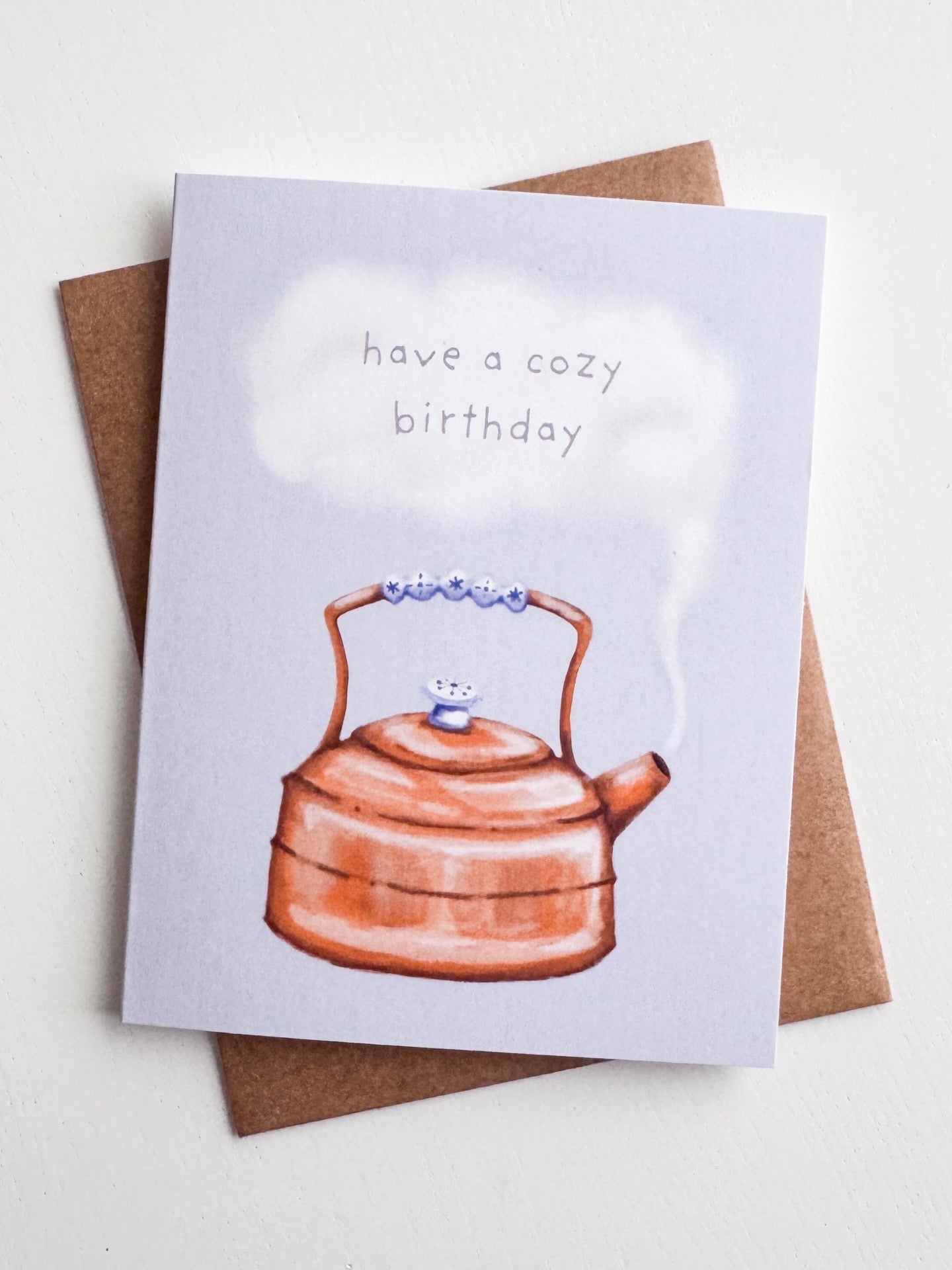 Cozy Birthday Copper Kettle Greeting Card