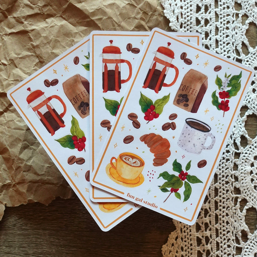 Coffee Lover 4x6 Paper Sticker Sheet