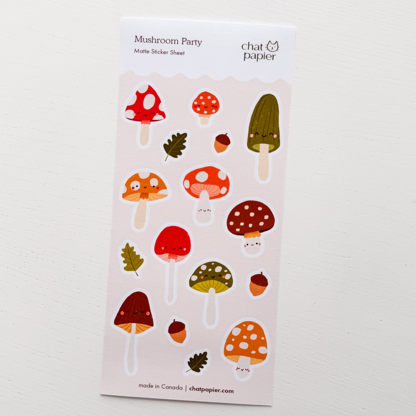 Mushroom Party Paper Sticker Sheet