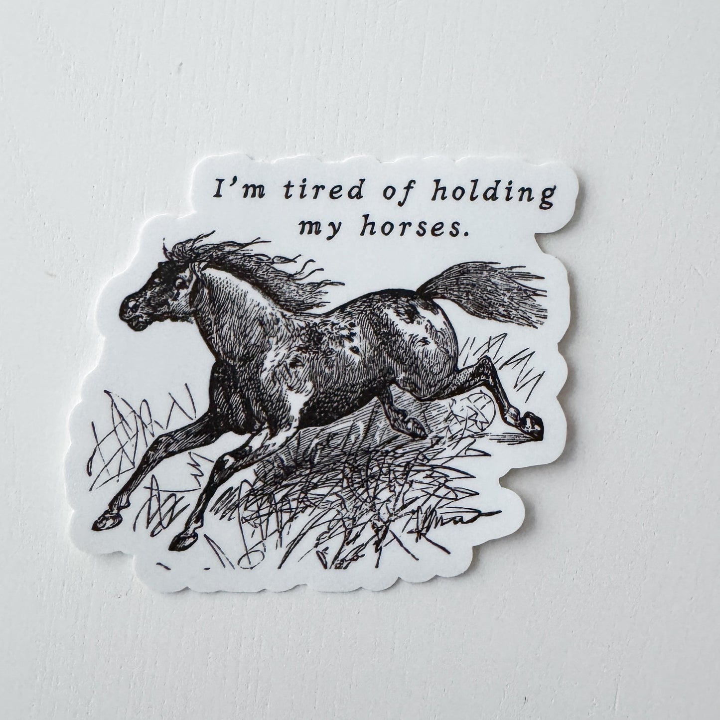 Holding My Horses XL Vinyl Sticker
