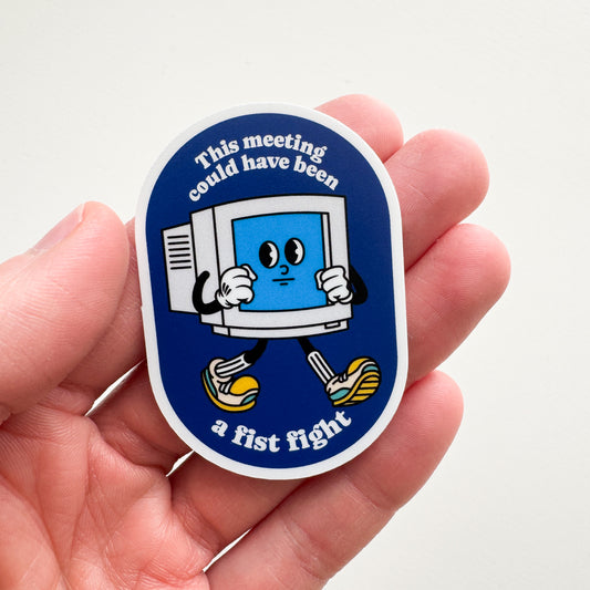 Meeting Fist Fight Sticker