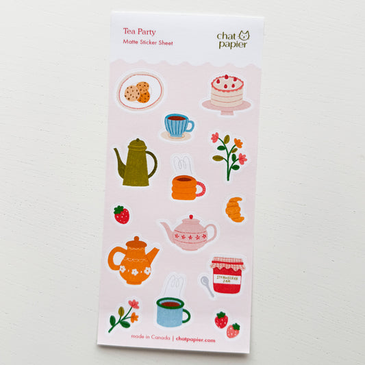 Tea Party Paper Sticker Sheet
