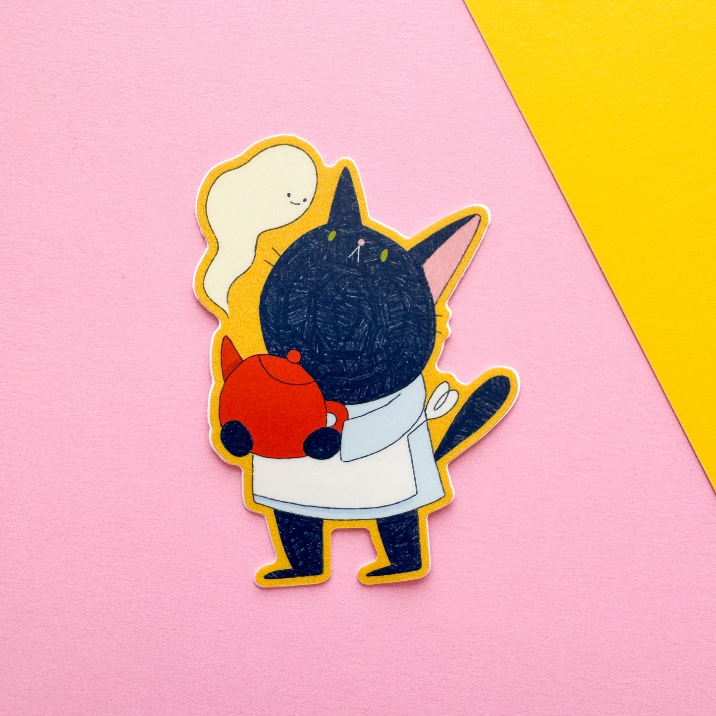 Ghost-Tea Cat Sticker