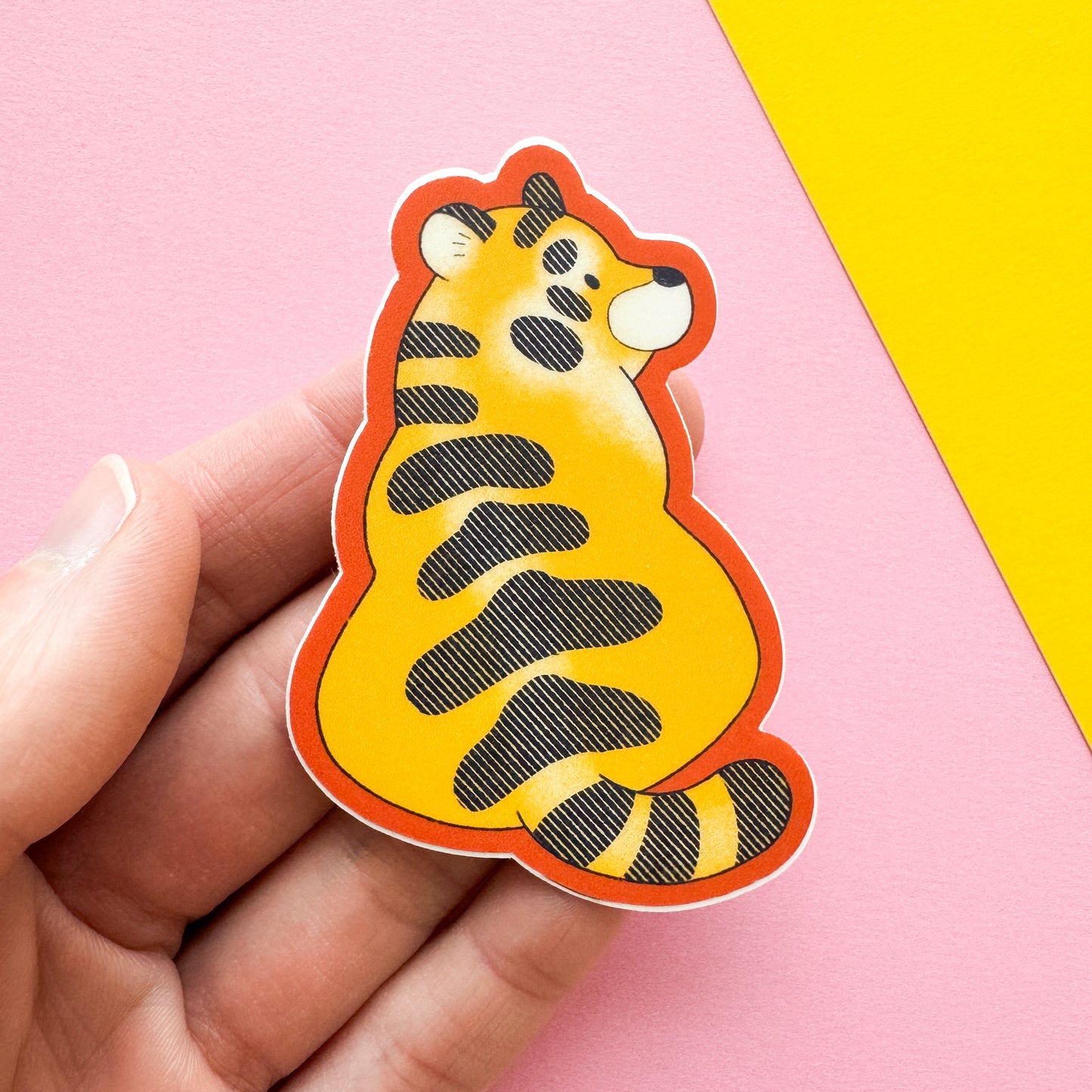 Shy Tiger Sticker