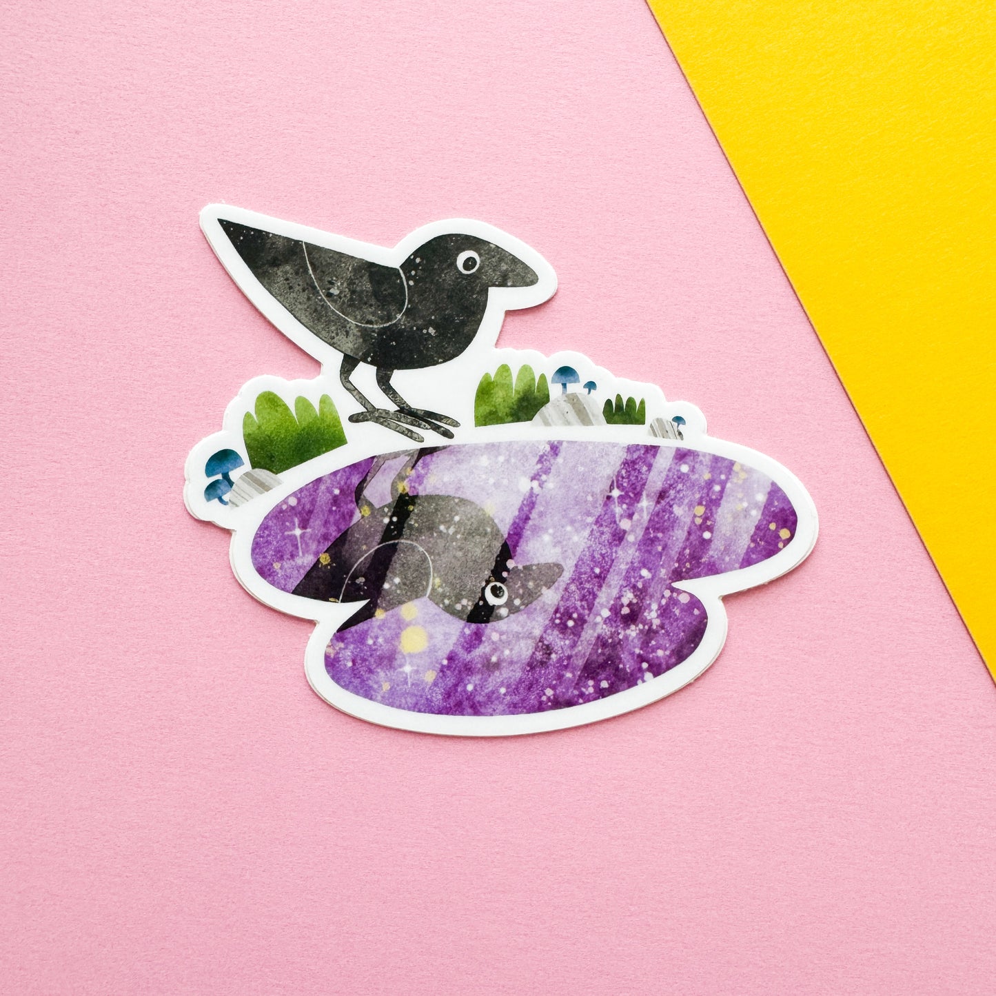 Crow Reflection Sticker