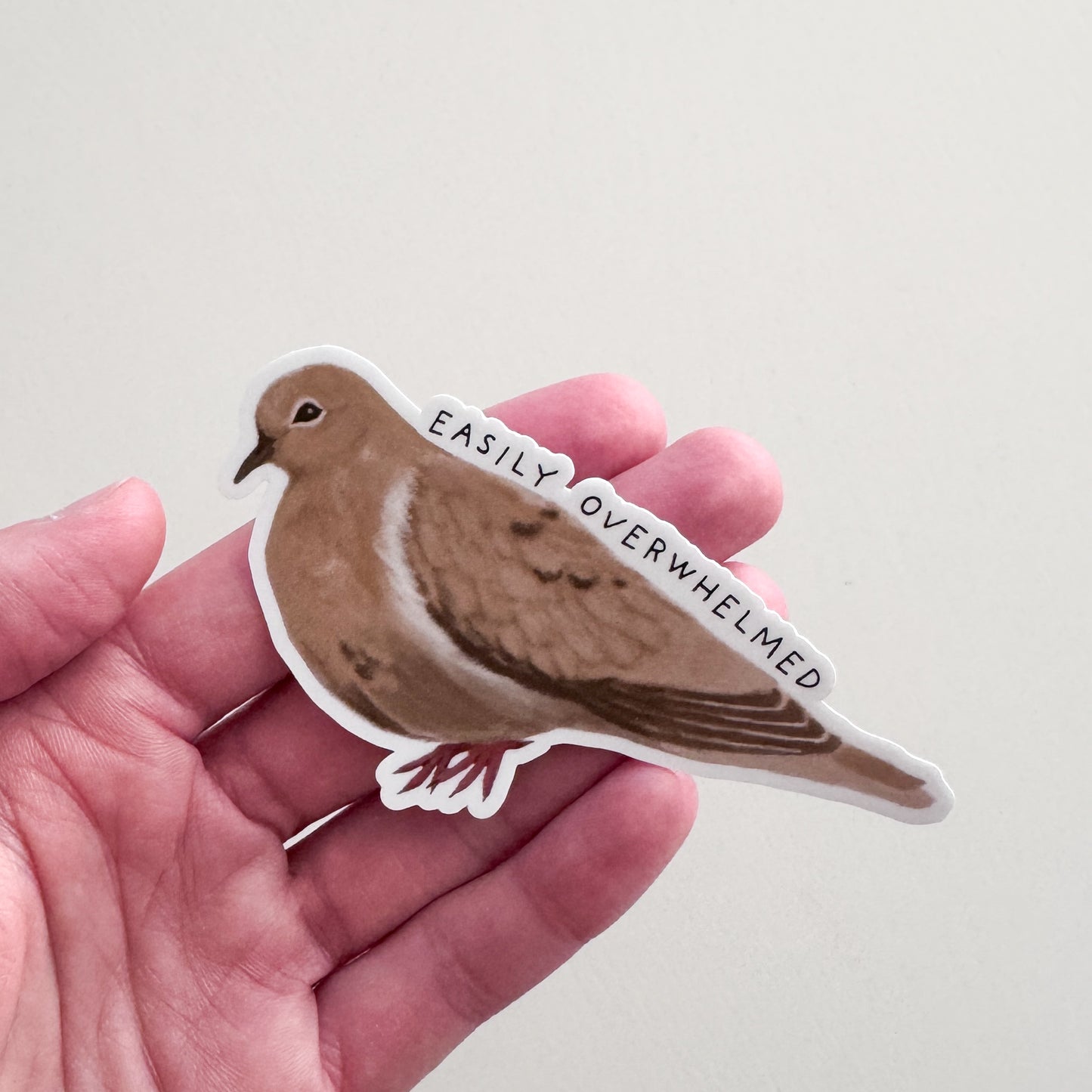 Easily Overwhelmed Mourning Dove Sticker