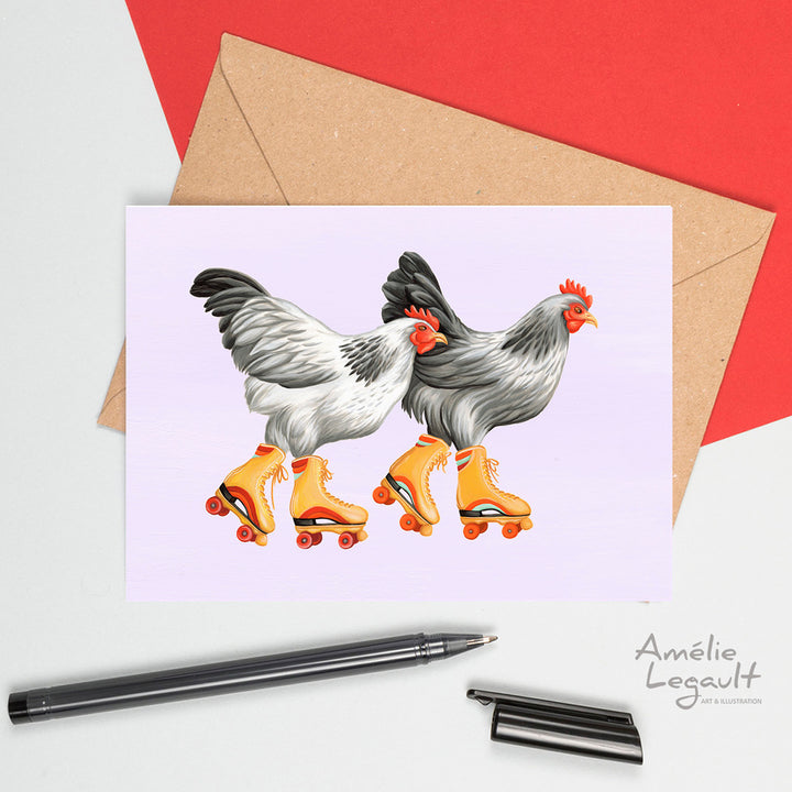 Roller Skating Greeting Card