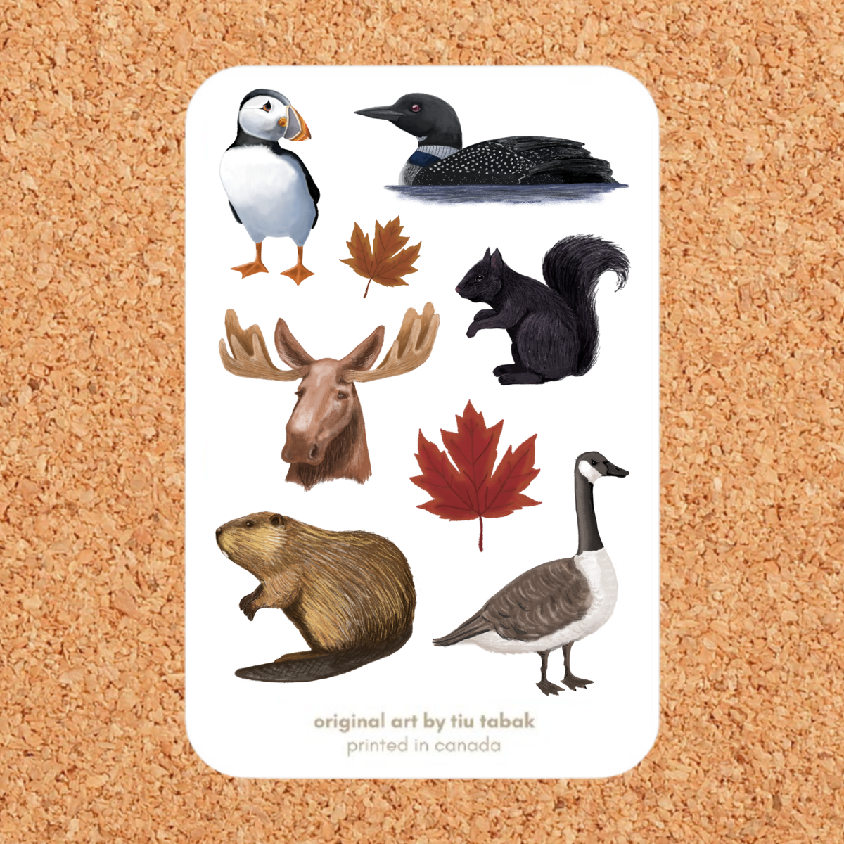 Canada Wildlife 4x6 Vinyl Sticker Sheet