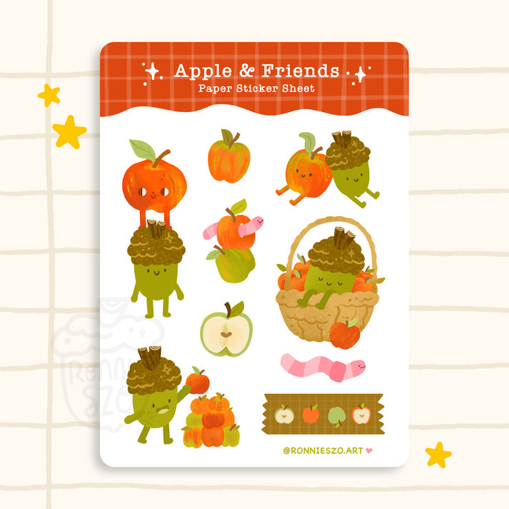 Apple & Friends Paper Sticker Sheet