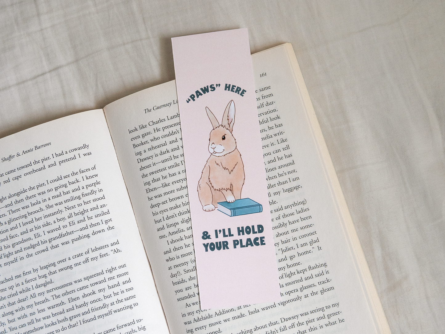 Cute Bunny Off White Bookmark