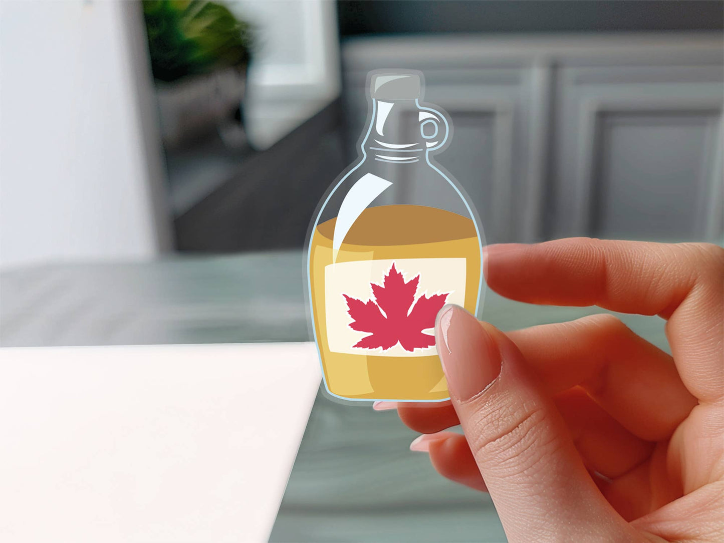 Maple Syrup Bottle Clear Sticker