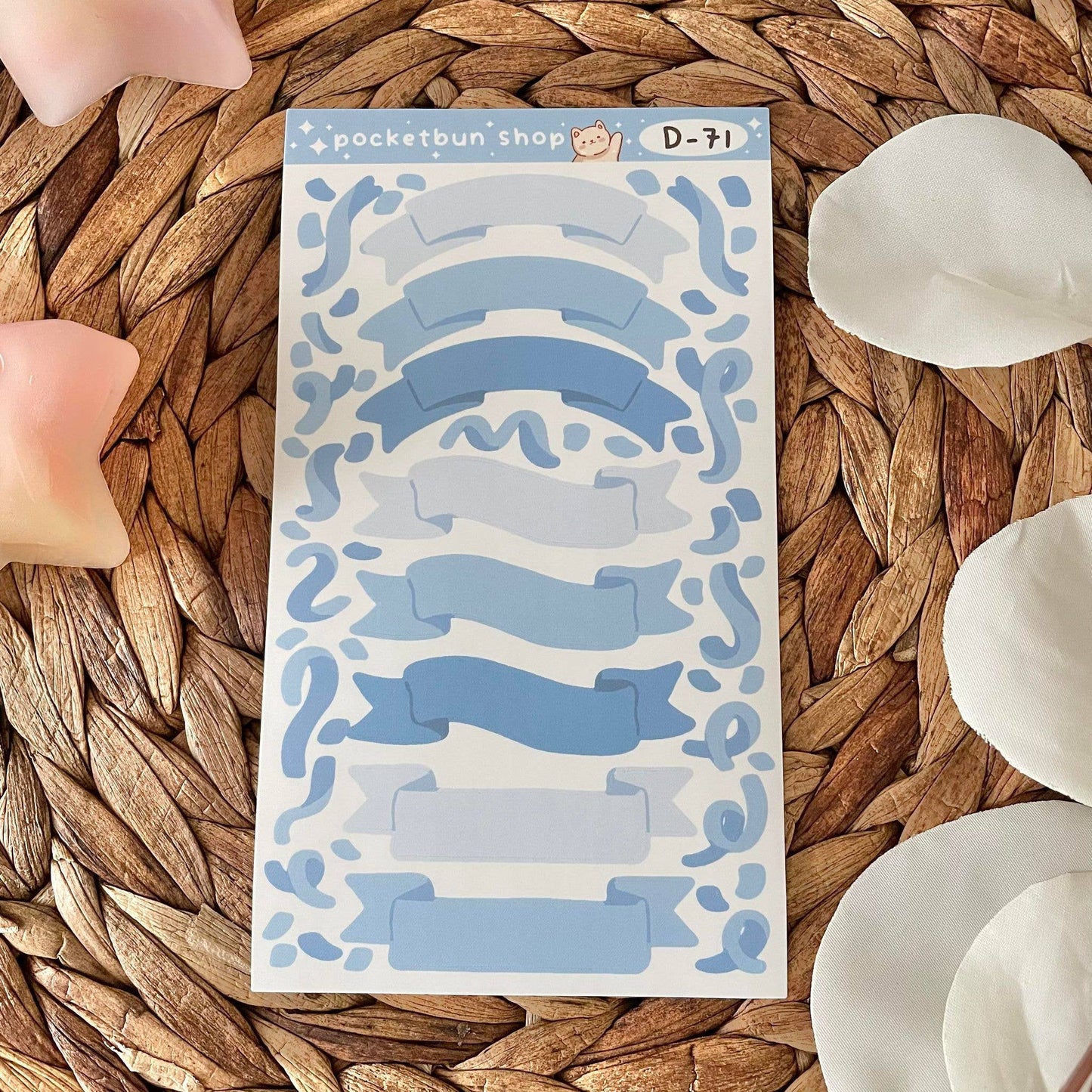 Blue Banner Vinyl Sticker Sheet