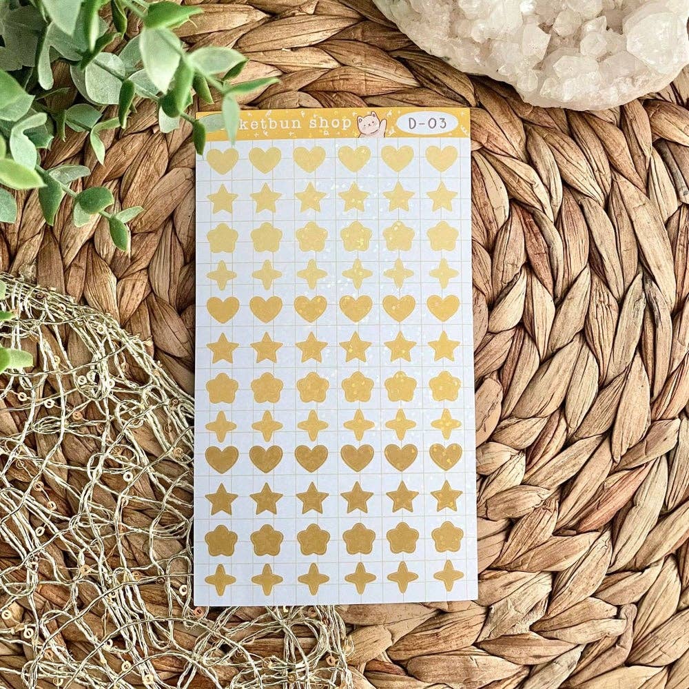 Yellow Deco Shapes Vinyl Sticker Sheet