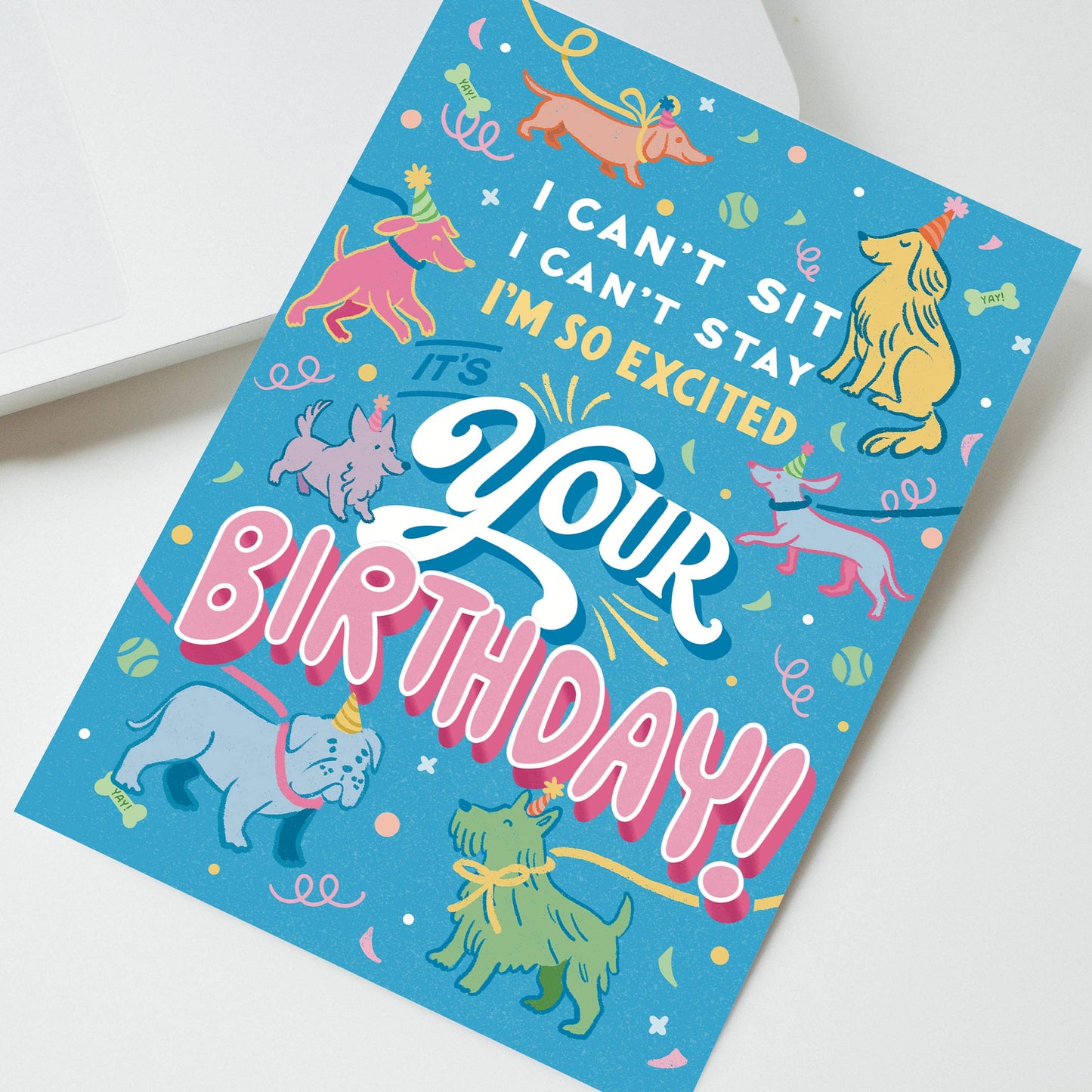 So Excited It's Your Birthday Dog Greeting Card