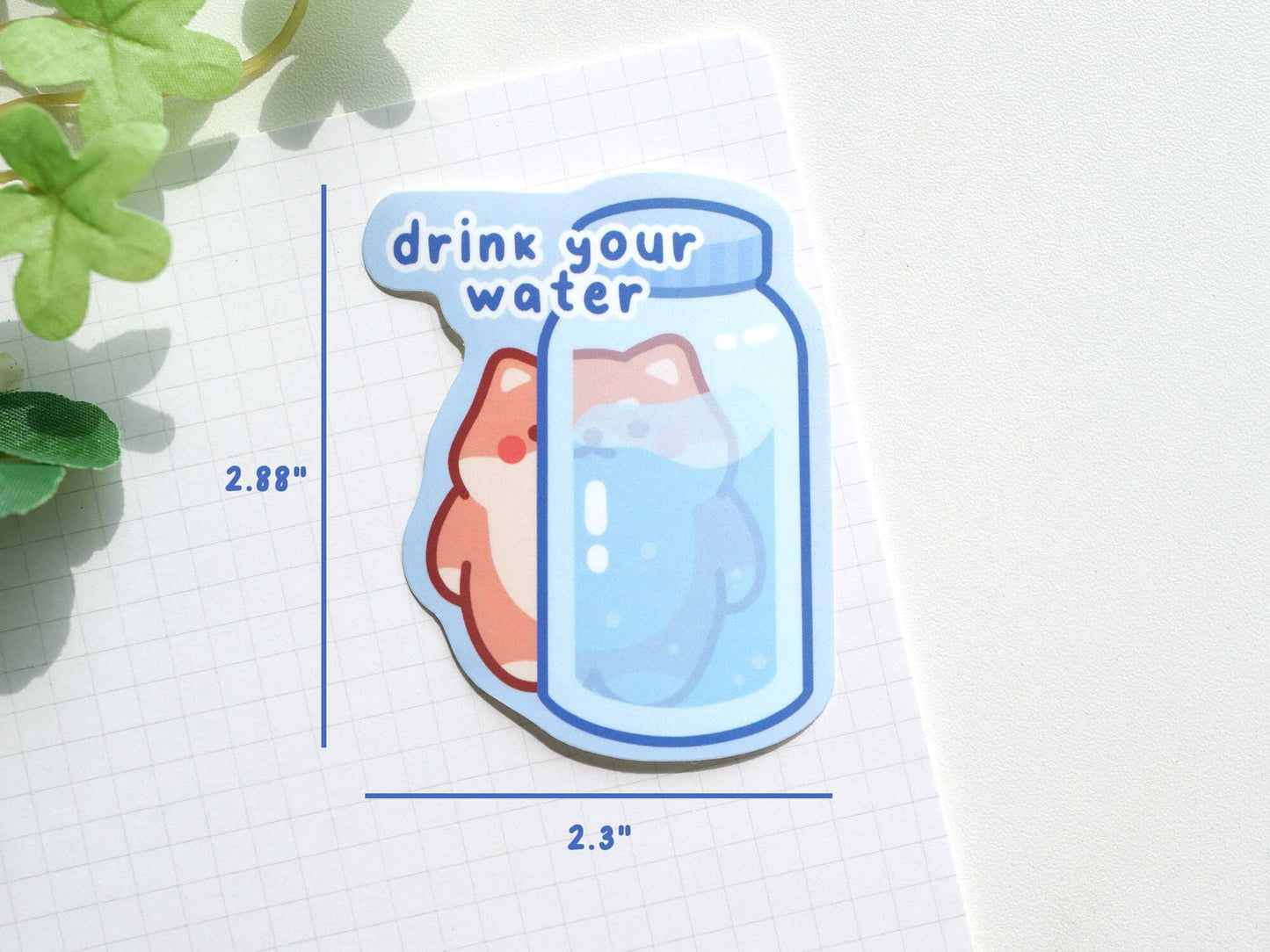 Drink Your Water Shiba Inu Sticker