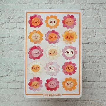 Happy Flowers Paper Sticker Sheet