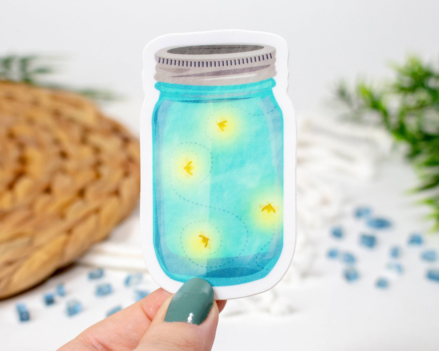 Jar of Glowing Fireflies Sticker