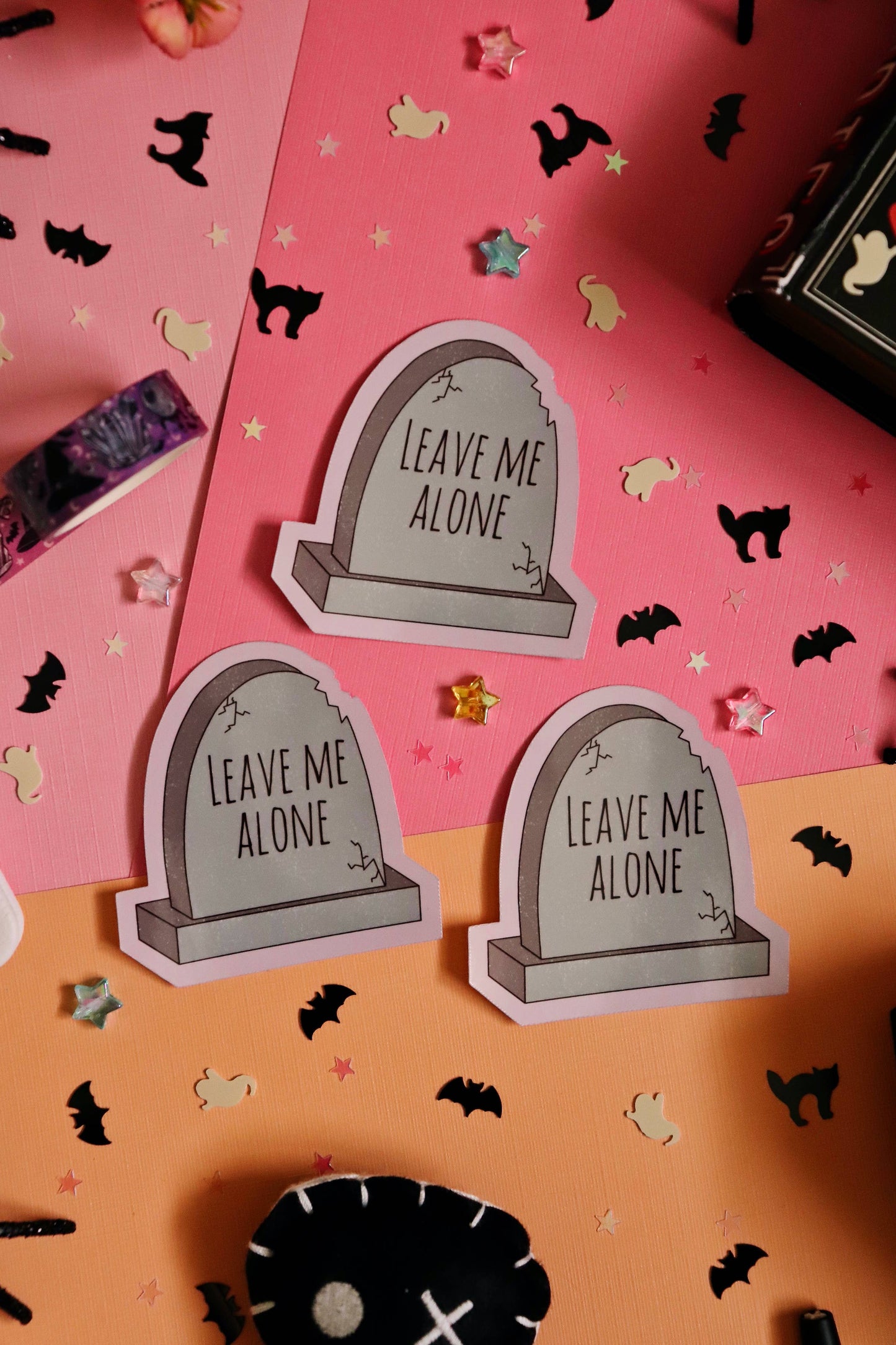 Leave Me Alone Tombstone Glossy Sticker