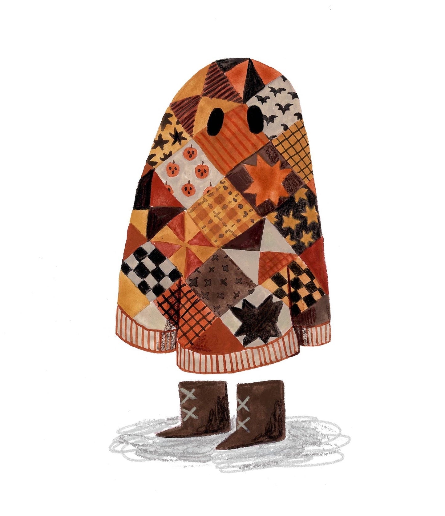 Quilted Ghost Vinyl Sticker