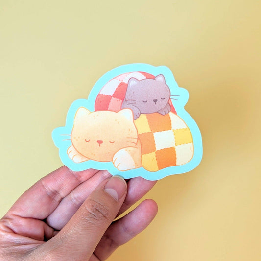 Cats in Blankets Sticker