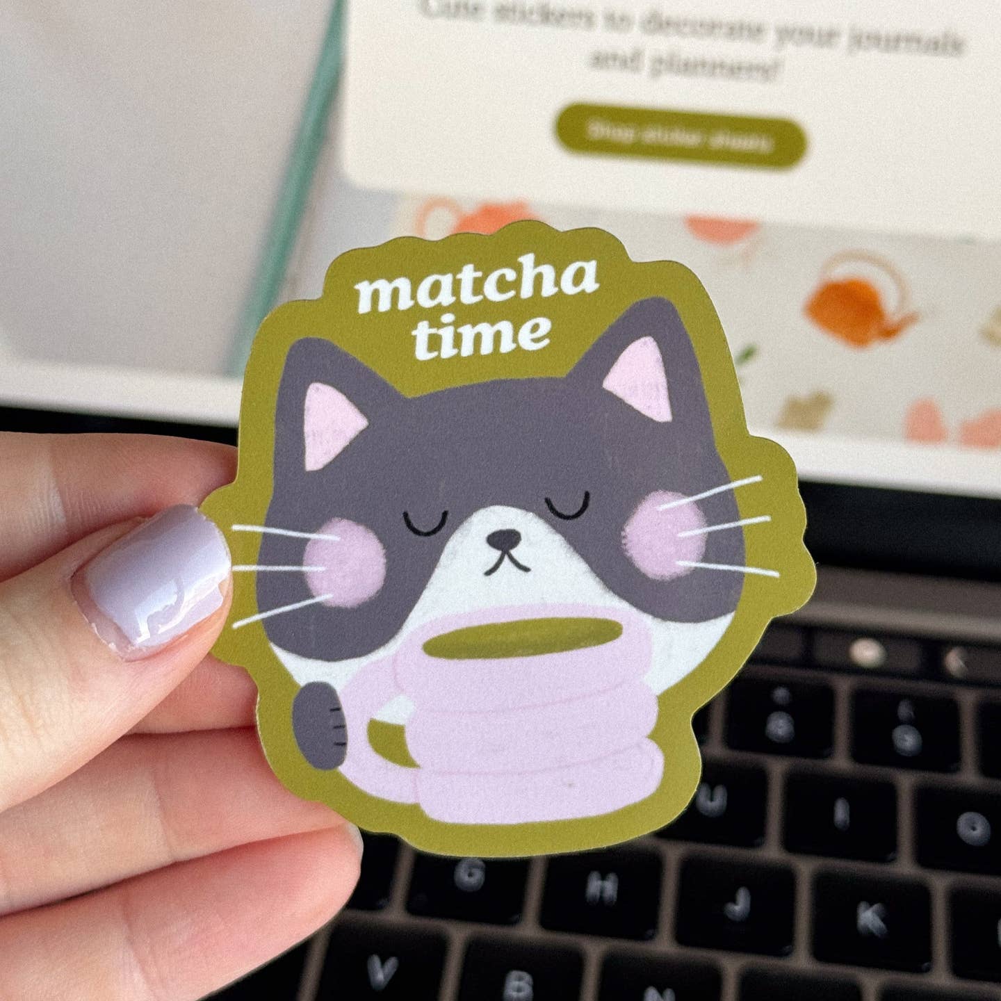 Matcha Cat Sticker