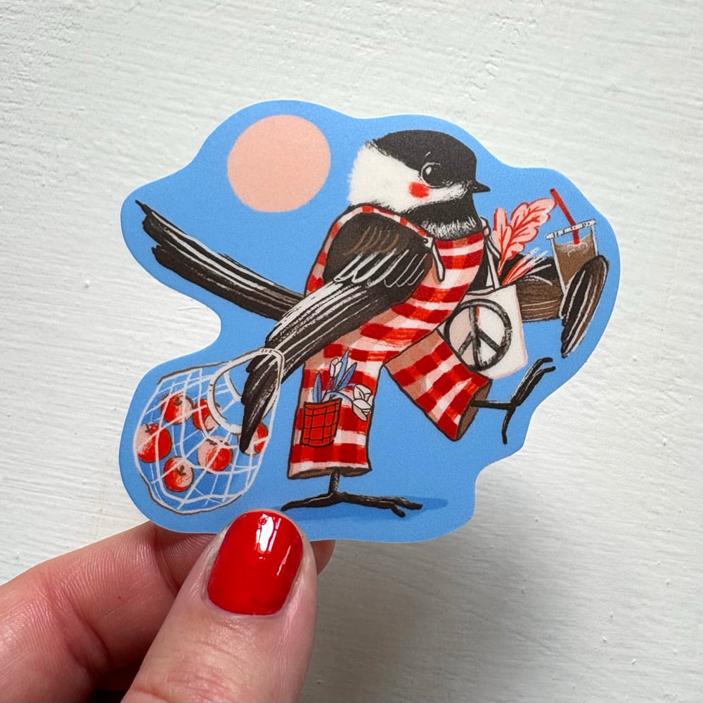 Farmer's Market Chickadee Sticker