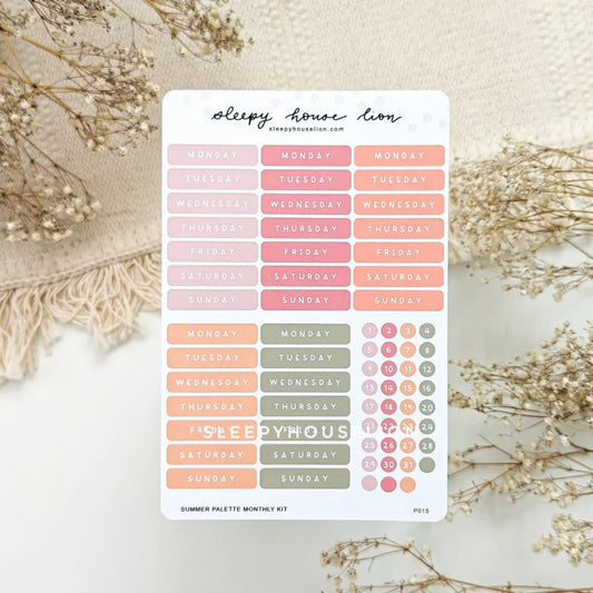 Floral Bouquet Monthly Planner Date Sticker Sheet
