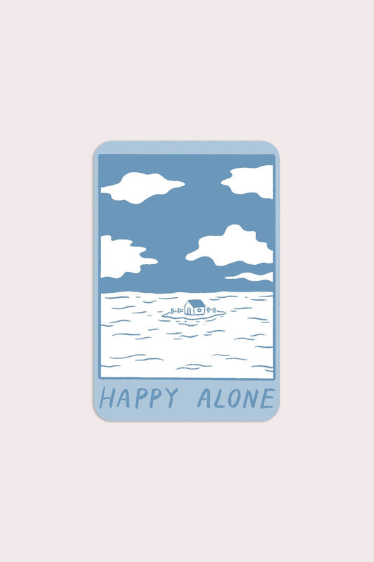 Happy Alone Blue Skies Sticker