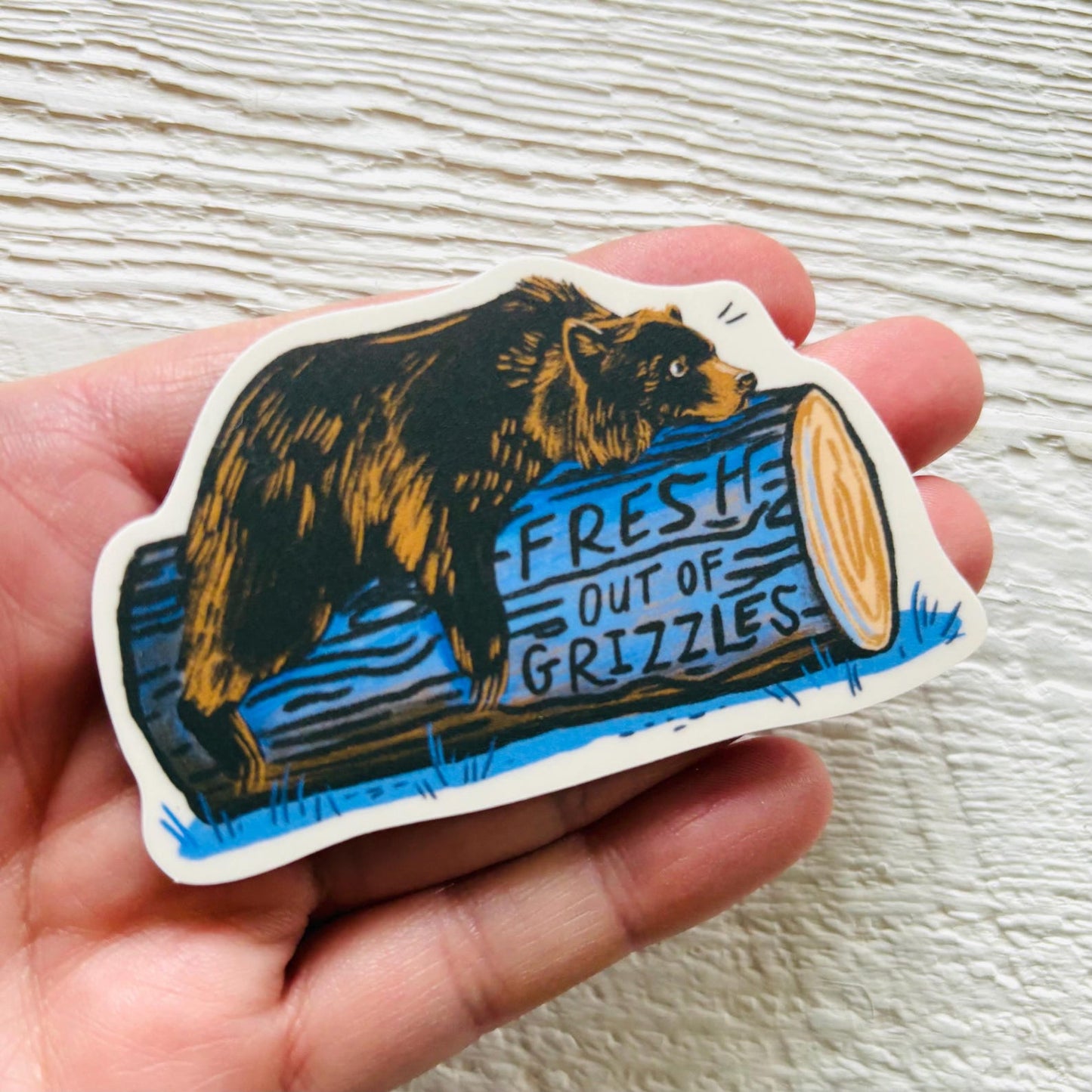 Out of Grizzles Bear Vinyl Sticker
