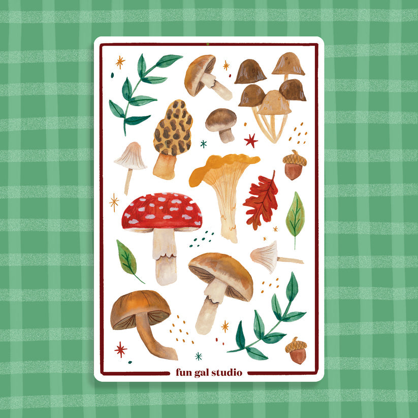 Mushrooms Paper Sticker Sheet