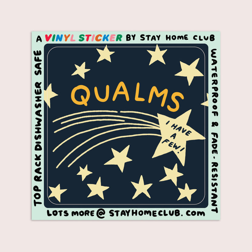 Vinyl sticker by Stay Home Club with star design and text on a blue background