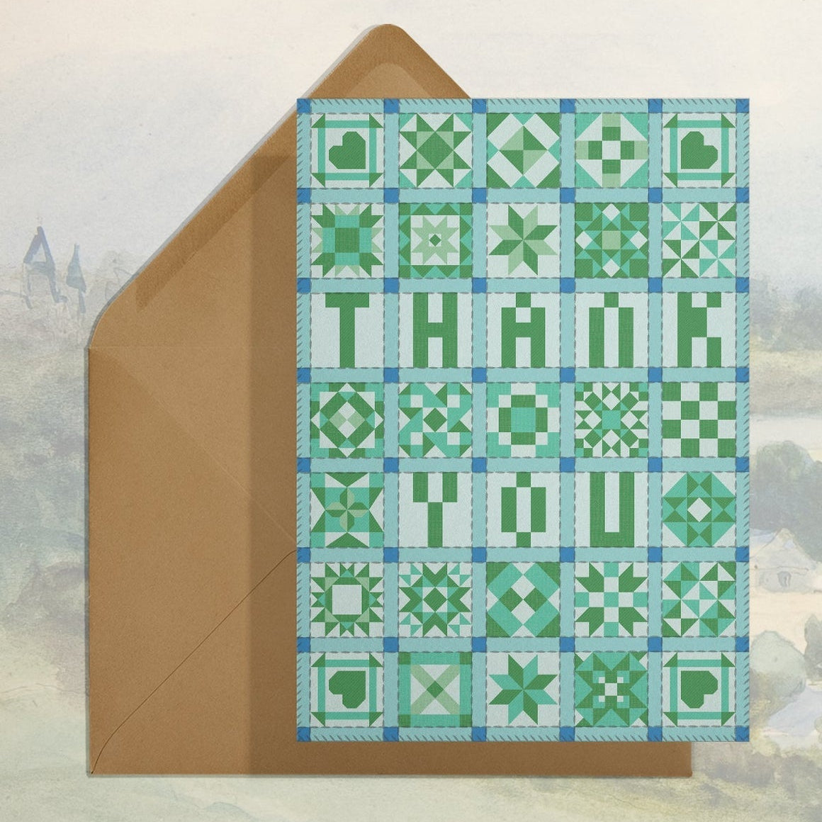Thank You Patchwork Quilt Greeting Card
