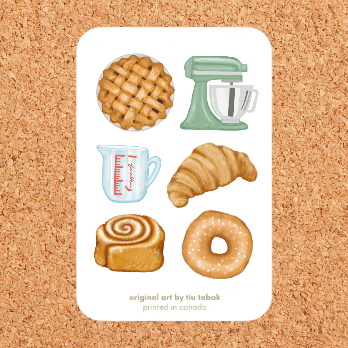 Baked Goods 4x6 Vinyl Sticker Sheet