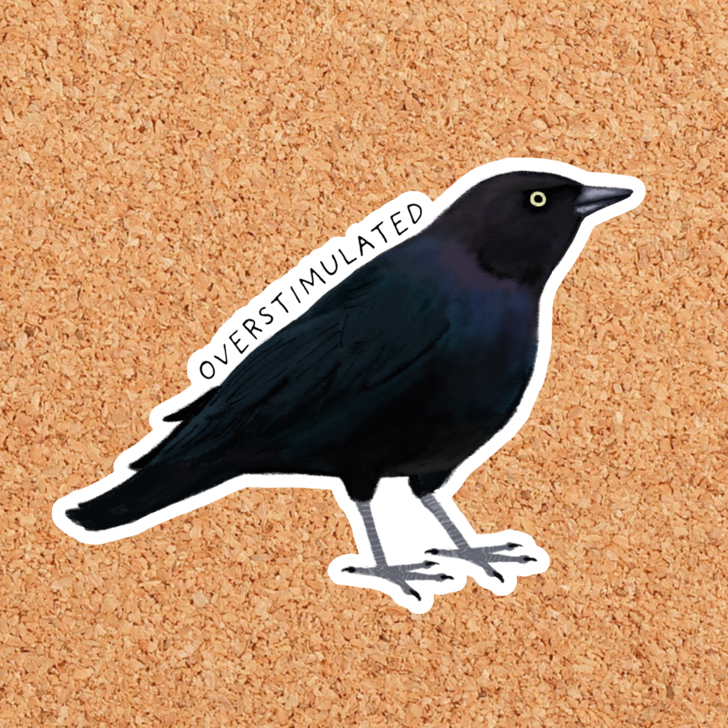 Overstimulated Blackbird Sticker