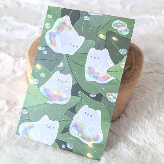 Bubble Ghost Cats Postcard